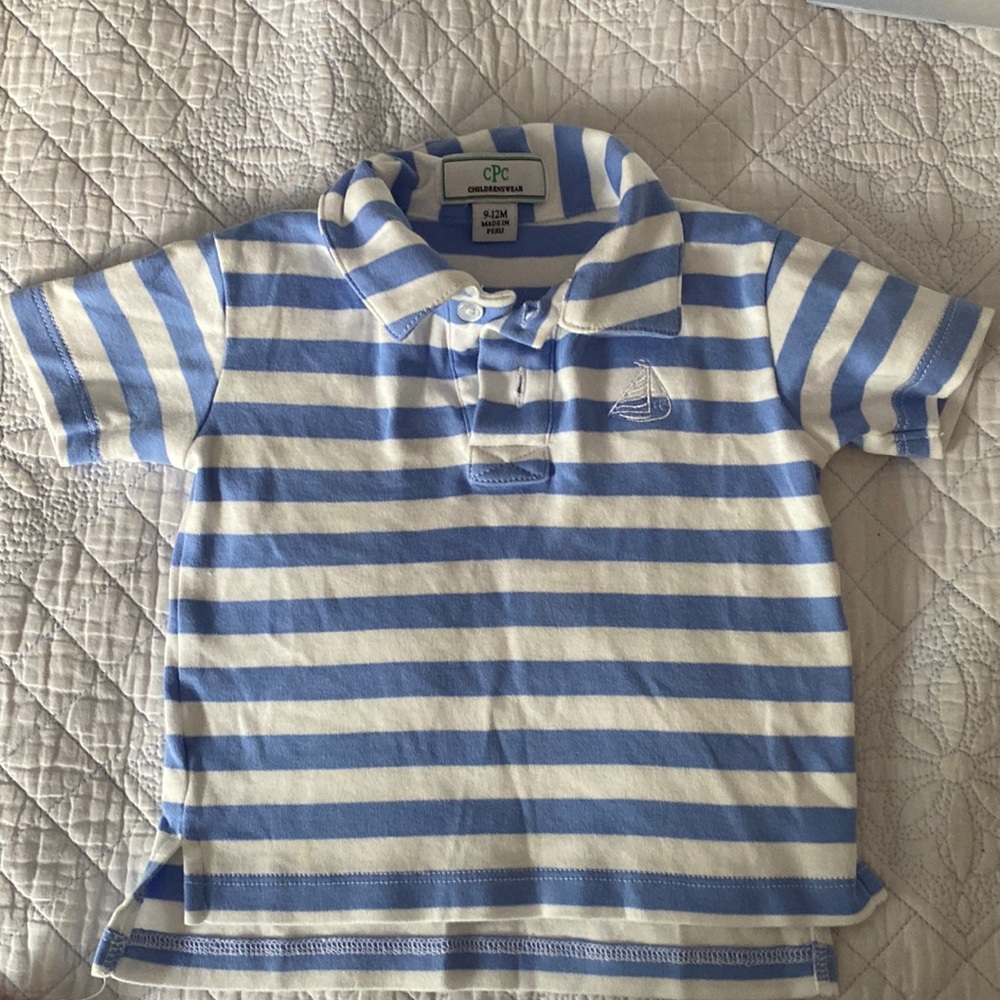 Classic Prep kids striped blue polo